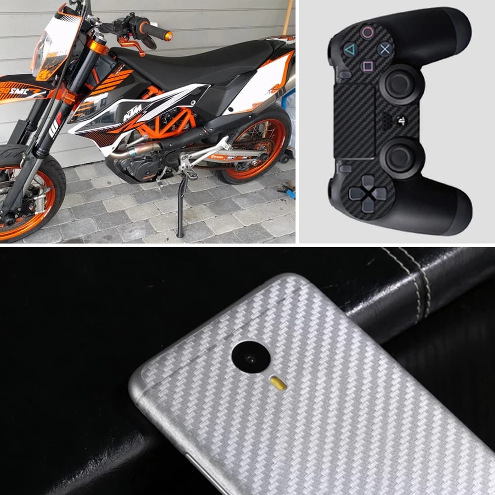 50cmx200cm 3D Carbon Fiber Vinyl Car Wrap Sheet Roll Film Car Stickers and Decal Motorcycle Auto Styling Accessories Automobiles